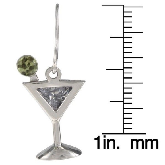 Silver Moon Jewelry Sterling Silver Dri Martini W Olive Earrings